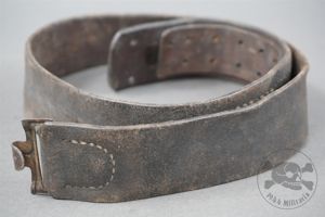 Original German WWII Wartime Leather Combat Belt Size 89cm