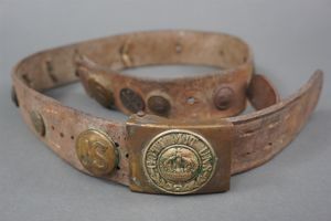 Original Imperial German WWI Combat Leather 'Hate Belt' With Brass …