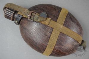 Original German WWII Pressed Wood Canteen HRE 43 Without Cup