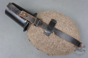 Original German WWII Mid/Late War .7 Liter Canteen With Cup