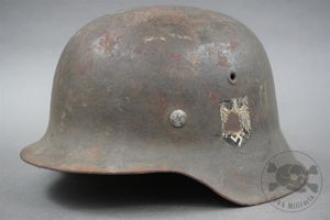 Original German WWII Heer Single Decal M42 Helmet ET64