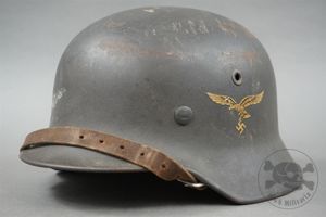 Original German WWII Luftwaffe M40 Single Decal Helmet Q64