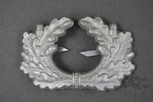 Unissued Original German WWII Heer Visor Cap Aluminum Wreath