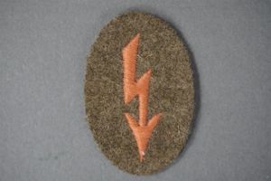 Original German WWII Tropical Heer Kraftschützen Infantry Signal Blitz Patch