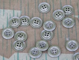 Original German WWII Painted Metal Dish Shirt Buttons (Set of …