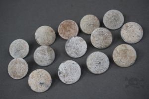 Original German WWII White Painted 19mm Buttons Set Of 14