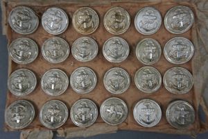 Unissued Original German WWII Silver Kriegsmarine 24mm Greatcoat/Uniform Buttons Card …