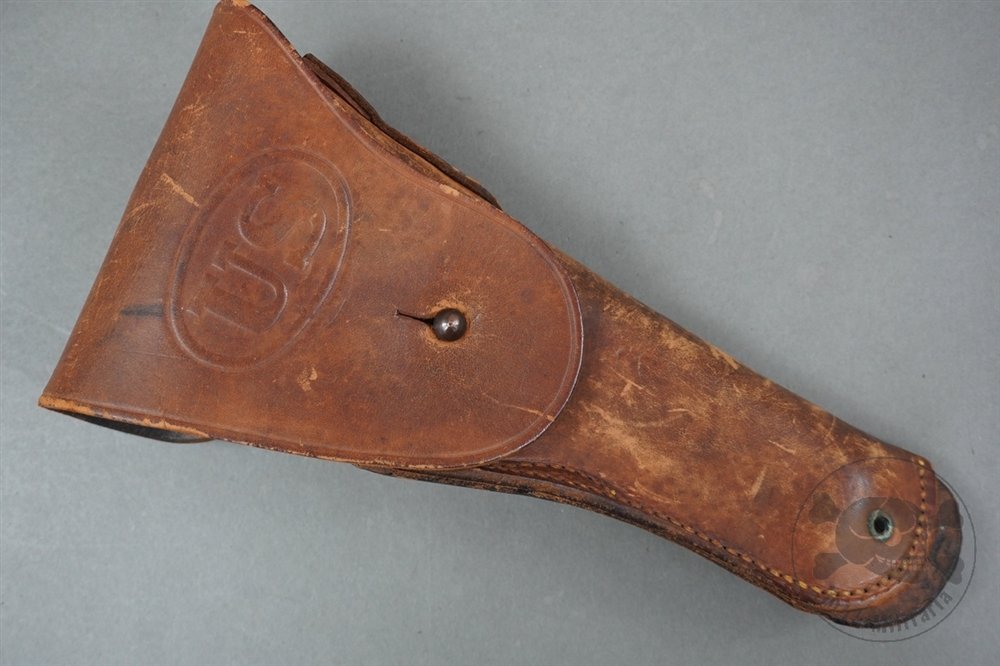 Original US WWI M1911 Leather Holster By Milwaukee Saddlery Co 1942 With Web Pistol Belt — image 2