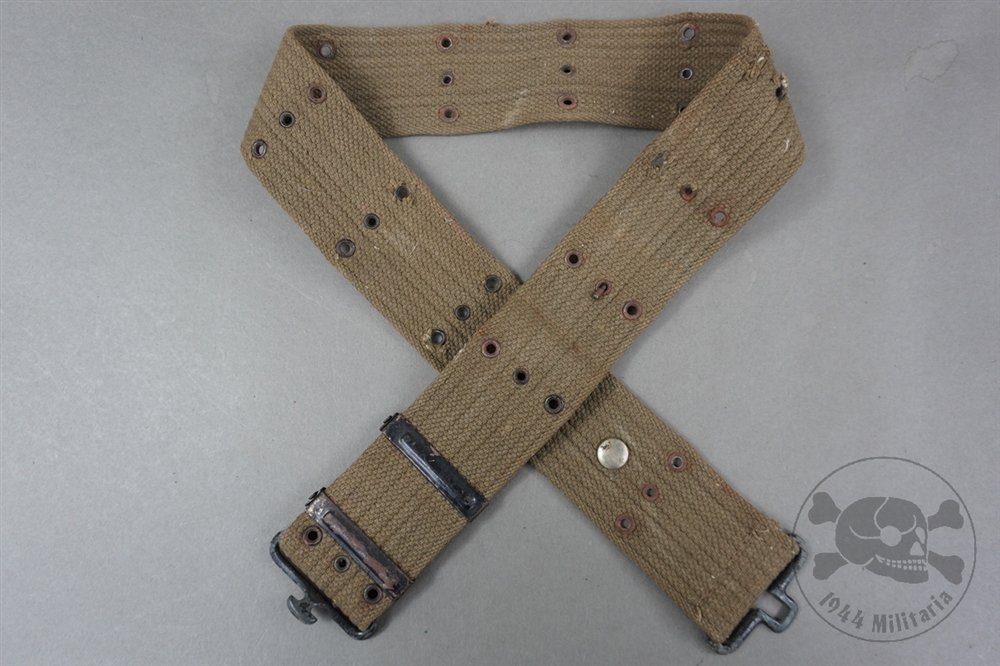 Original US WWI M1911 Leather Holster By Milwaukee Saddlery Co 1942 With Web Pistol Belt — image 6