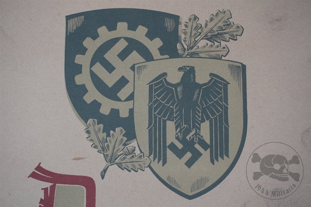 Original Third Reich Wochenspruch der NSDAP Propaganda Poster Featuring Adolf Hitler Quote — image 3