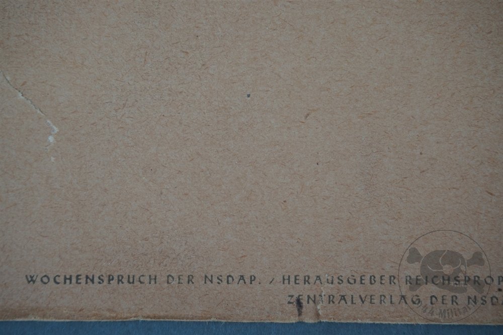 Original Third Reich Wochenspruch der NSDAP Propaganda Poster Featuring Adolf Hitler Quote — image 9