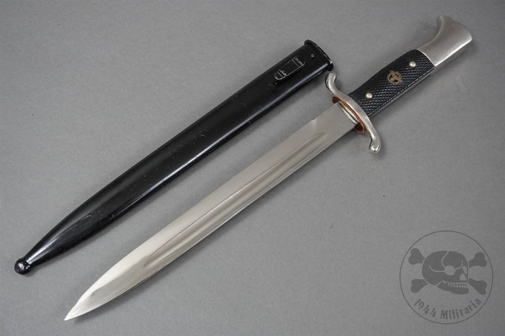 Original German WWII Fireman's (Feuerschutz) Dress Bayonet Long Model (No Maker) — image 2