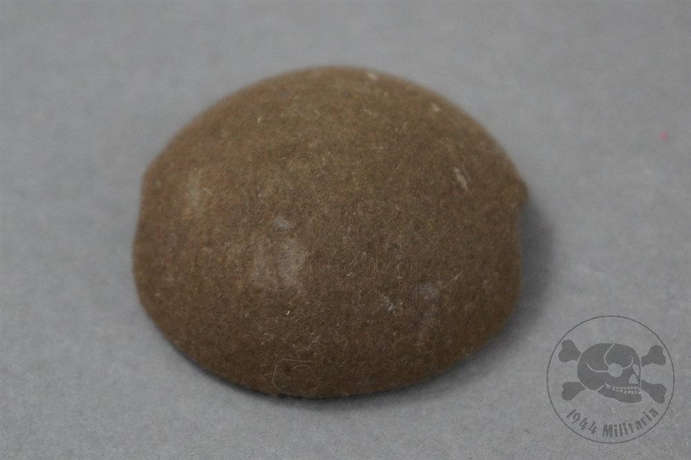 Original German WWII Pith Helmet Brown Felt Vent Cap (Damaged) — image 2