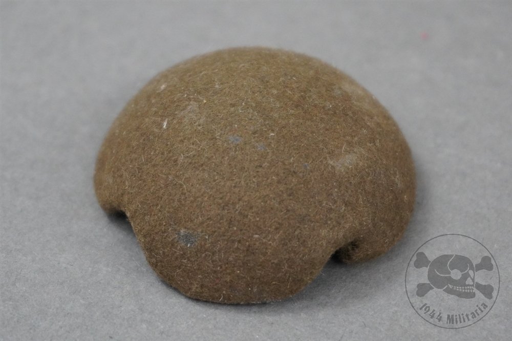 Original German WWII Pith Helmet Brown Felt Vent Cap (Damaged) — image 4