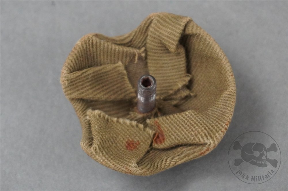 Original German WWII Pith Helmet Green Canvas Vent Cap — image 4