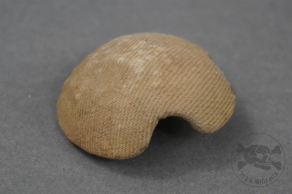 Original German WWII Pith Helmet Tan Canvas Vent Cap — image 2