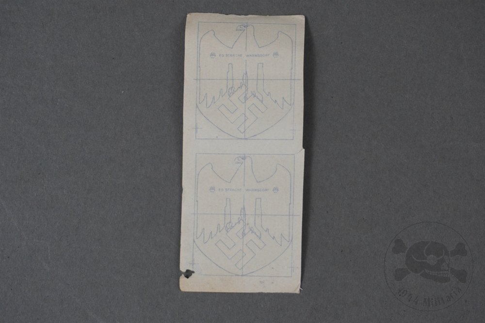 Unissued Original German WWII Pair of Heer Helmet Decals by E.D. Strache — image 2