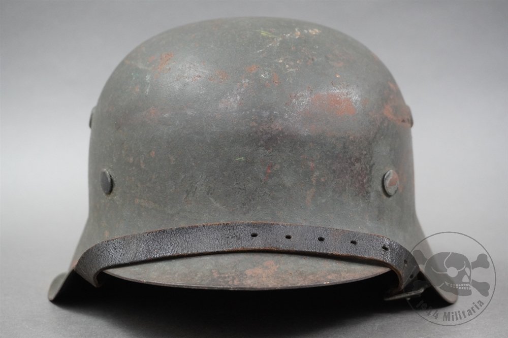 Original German WWII M42 Heer/Waffen SS No Decal Helmet hkp64 — image 4