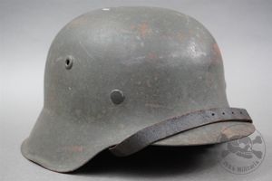 Original German WWII M42 Heer/Waffen SS No Decal Helmet hkp64
