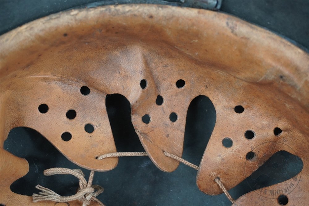 Original German WWII Heer/Waffen SS No Decal M42 Helmet EF68 — image 14