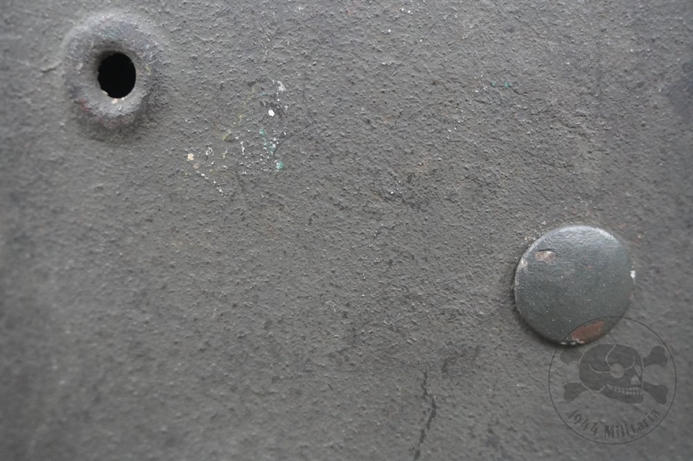 Original German WWII Heer/Waffen SS No Decal M42 Helmet EF68 — image 7