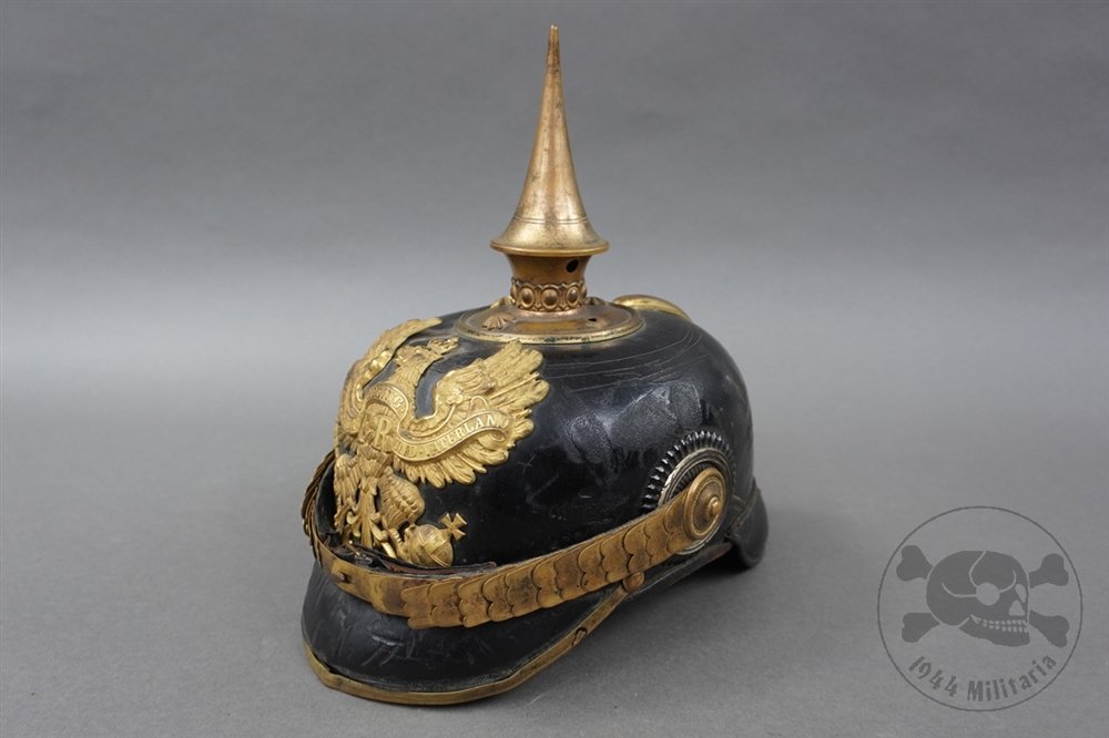Original Imperial German WWI Officer's Pickelhaube Helmet With175th Infantry Regiment Helmet Cover — image 16