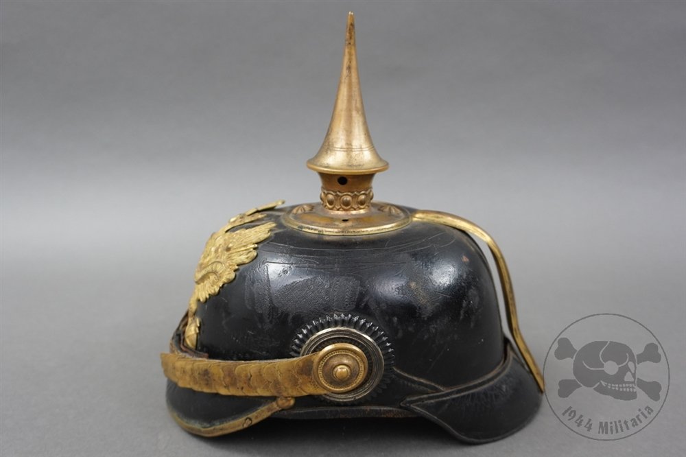 Original Imperial German WWI Officer's Pickelhaube Helmet With175th Infantry Regiment Helmet Cover — image 18