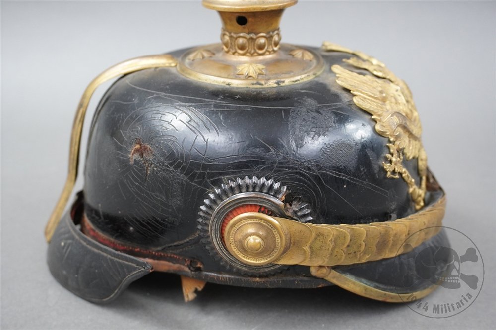 Original Imperial German WWI Officer's Pickelhaube Helmet With175th Infantry Regiment Helmet Cover — image 23