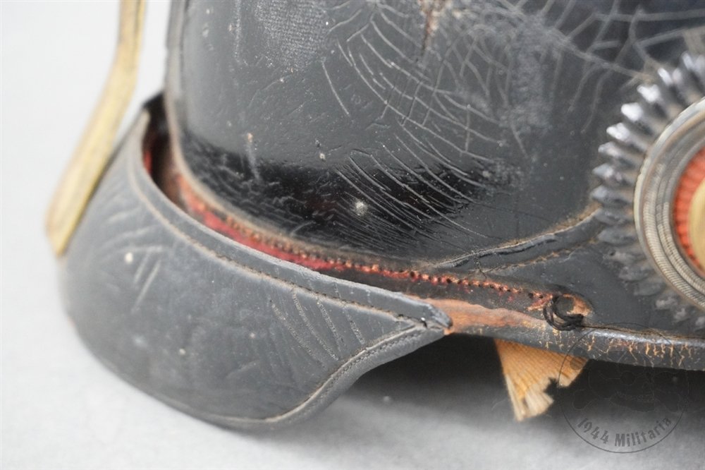 Original Imperial German WWI Officer's Pickelhaube Helmet With175th Infantry Regiment Helmet Cover — image 24