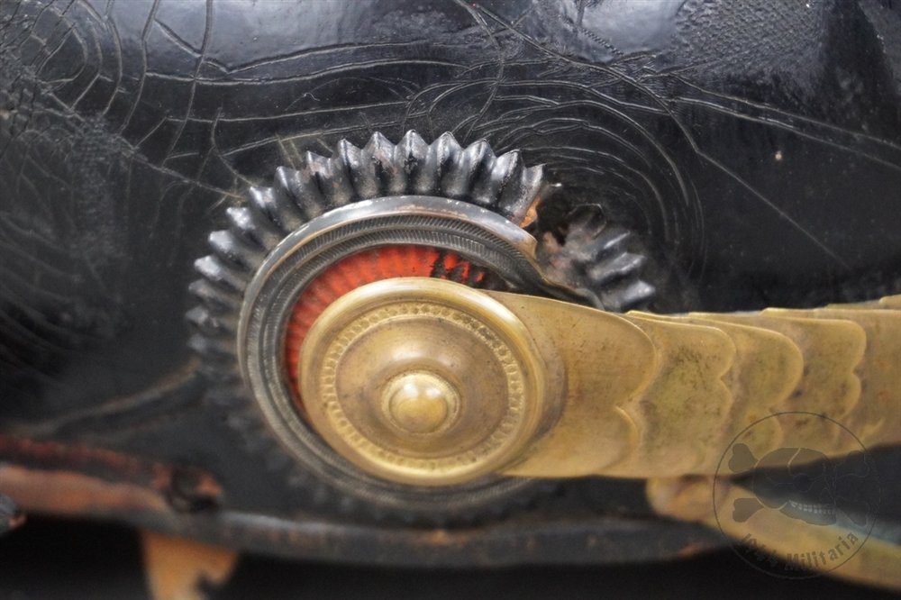 Original Imperial German WWI Officer's Pickelhaube Helmet With175th Infantry Regiment Helmet Cover — image 25