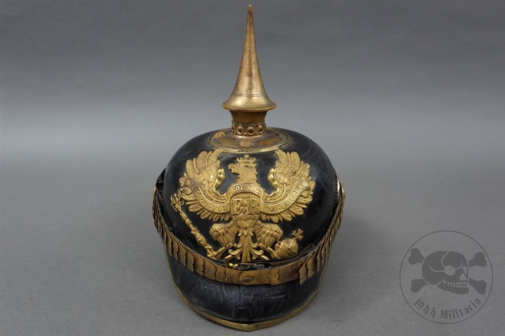 Original Imperial German WWI Officer's Pickelhaube Helmet With175th Infantry Regiment Helmet Cover — image 26