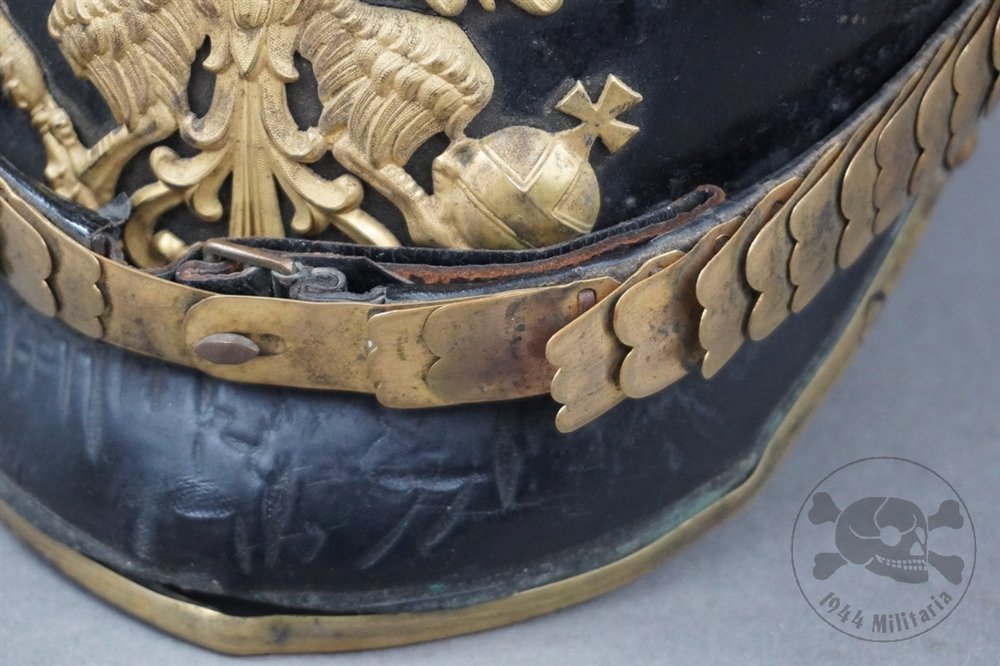 Original Imperial German WWI Officer's Pickelhaube Helmet With175th Infantry Regiment Helmet Cover — image 29
