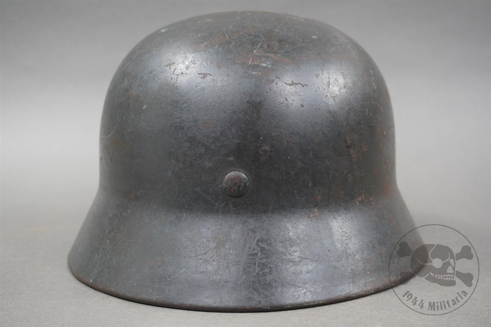 Original German WWII M35 Luftwaffe Double Decal Helmet ET66 — image 10