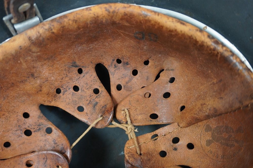 Original German WWII M35 Luftwaffe Double Decal Helmet ET66 — image 14