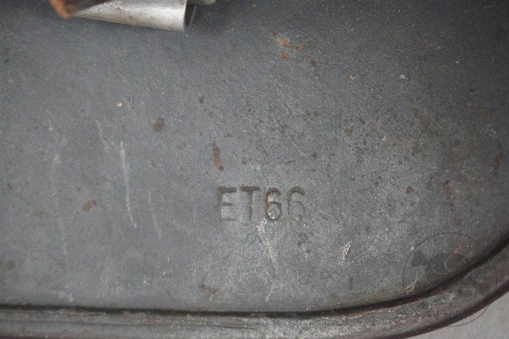 Original German WWII M35 Luftwaffe Double Decal Helmet ET66 — image 23