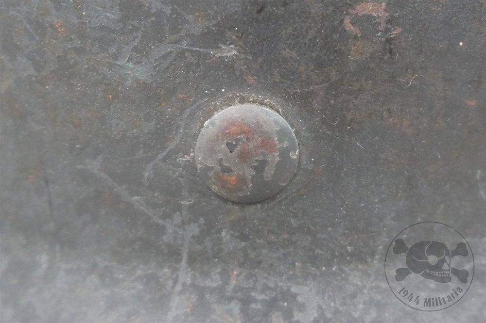 Original German WWII M35 Luftwaffe Double Decal Helmet ET66 — image 9