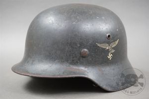 Original German WWII M35 Luftwaffe Double Decal Helmet ET66