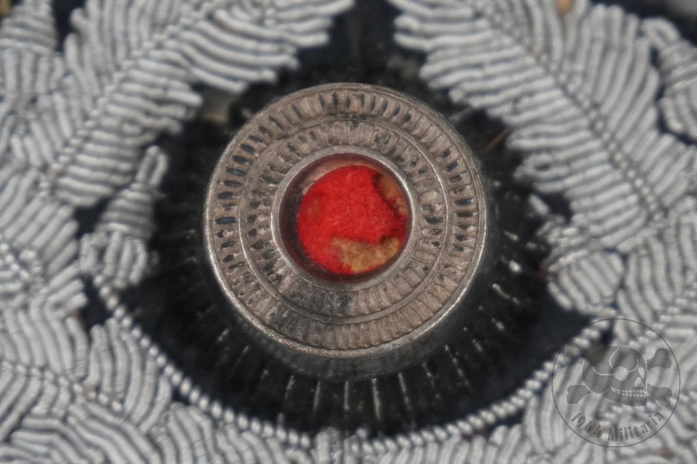 Original German WWII Heer Officer's Bullion Visor Cap Wreath & Cockade — image 2