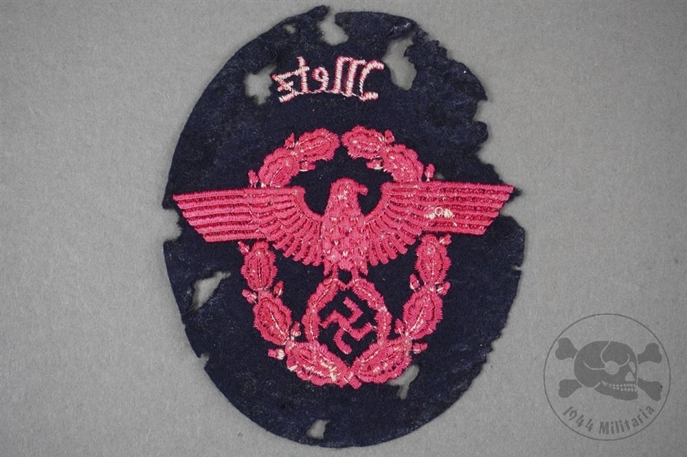 Original German WWII Fire Police (Feuerschutzpolizei) Sleeve Eagle City Of Metz — image 4