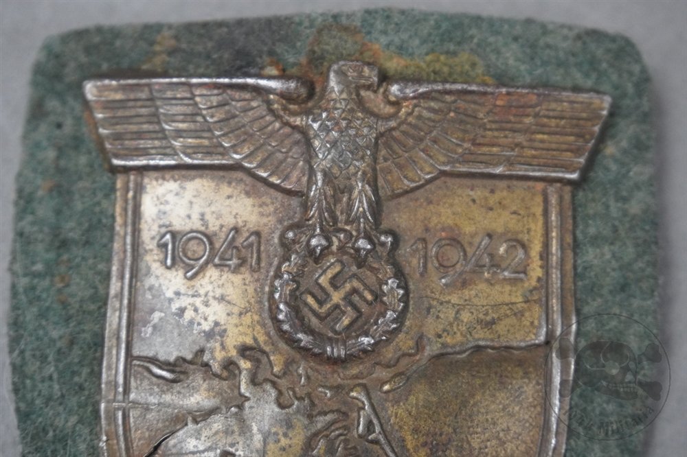 Original German WWII Heer (Army) Issued Krim Shield — image 2