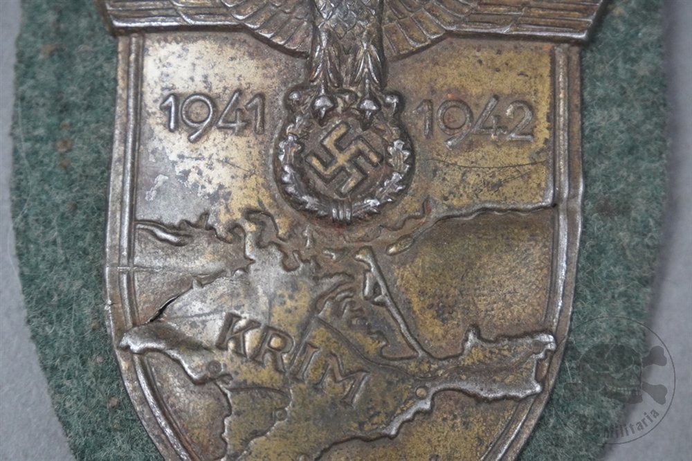 Original German WWII Heer (Army) Issued Krim Shield — image 3
