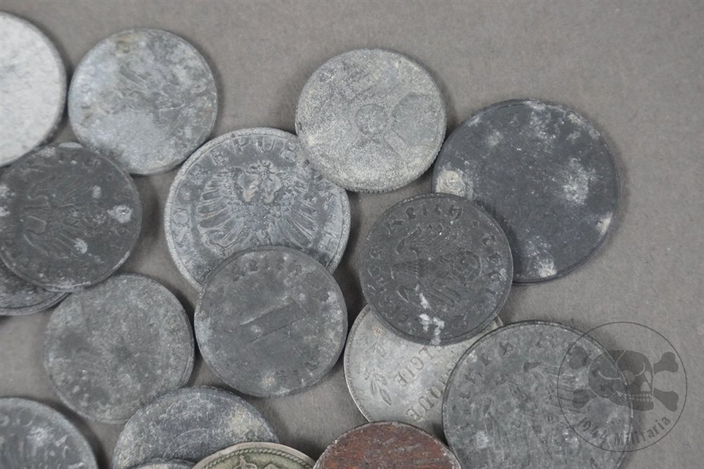 Original Third Reich Era Porcelain Sugar/Trinket Dish With Various Third Reich Coins — image 10