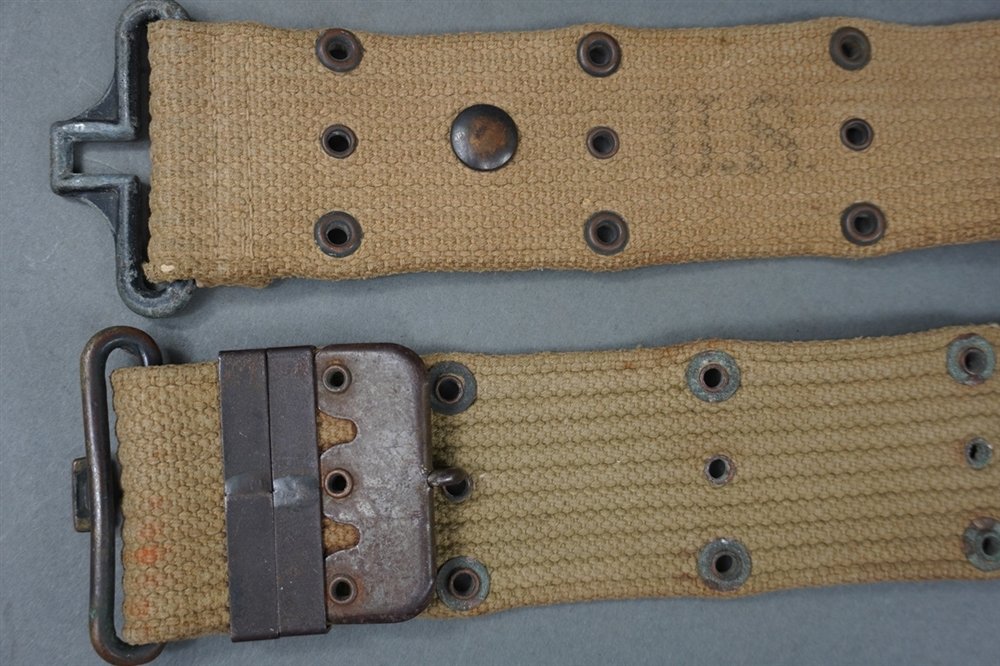 Original US WWII M1936 Web Belt Khaki Unmarked — image 2