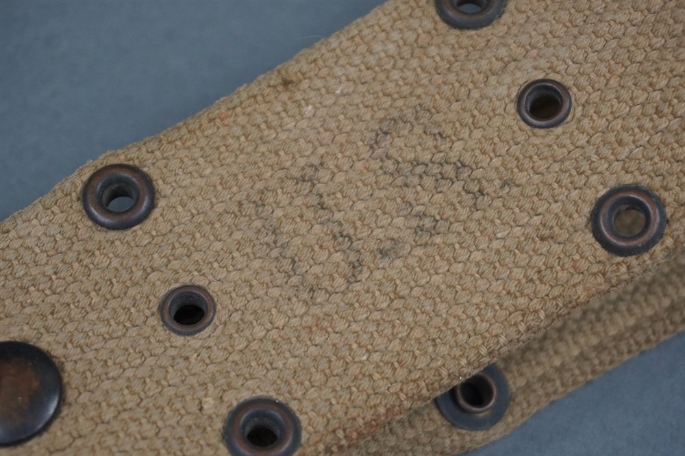 Original US WWII M1936 Web Belt Khaki Unmarked — image 3