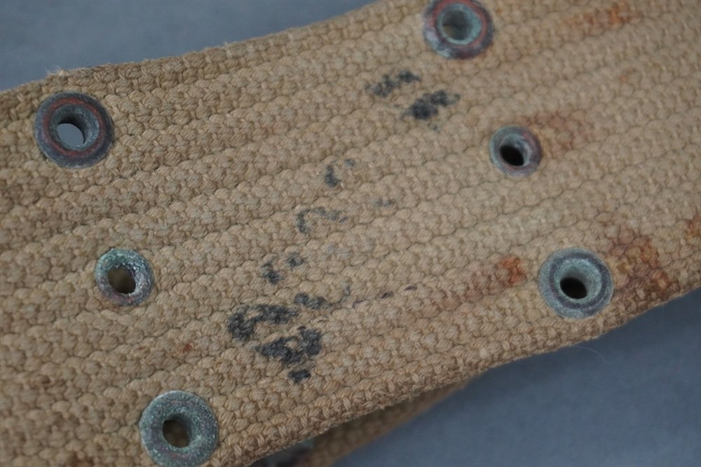 Original US WWII M1936 Web Belt Khaki Unmarked — image 5