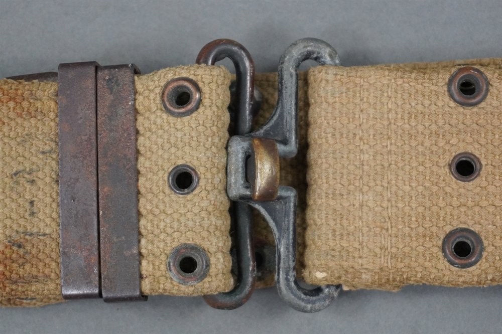 Original US WWII M1936 Web Belt Khaki Unmarked — image 6
