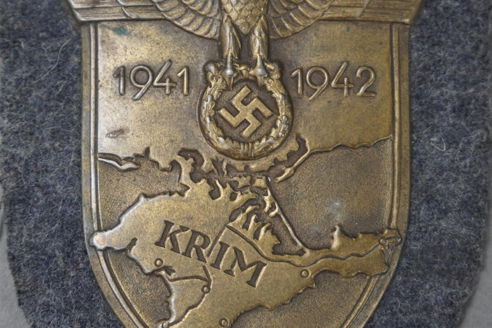 Original German WWII Uniform Removed Luftwaffe Issued Krim Shield — image 3