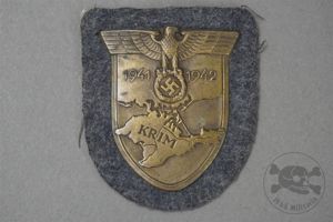 Original German WWII Uniform Removed Luftwaffe Issued Krim Shield