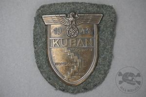 Original German WWII Kuban Shield Uniform Removed