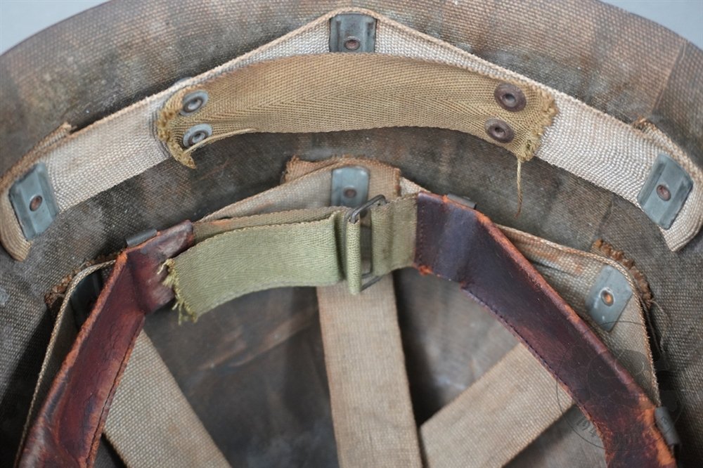Original US WWII M1 Early St. Clair Low Pressure Helmet Liner With Rayon Suspension — image 9
